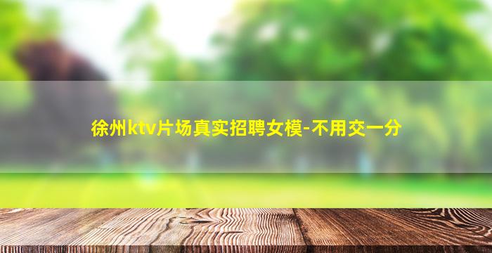 徐州ktv片场真实招聘女模-不用交一分